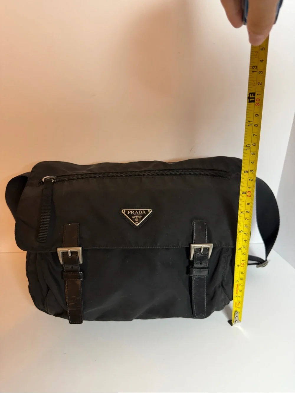 Prada Tessuto Black Nylon Messenger Bag